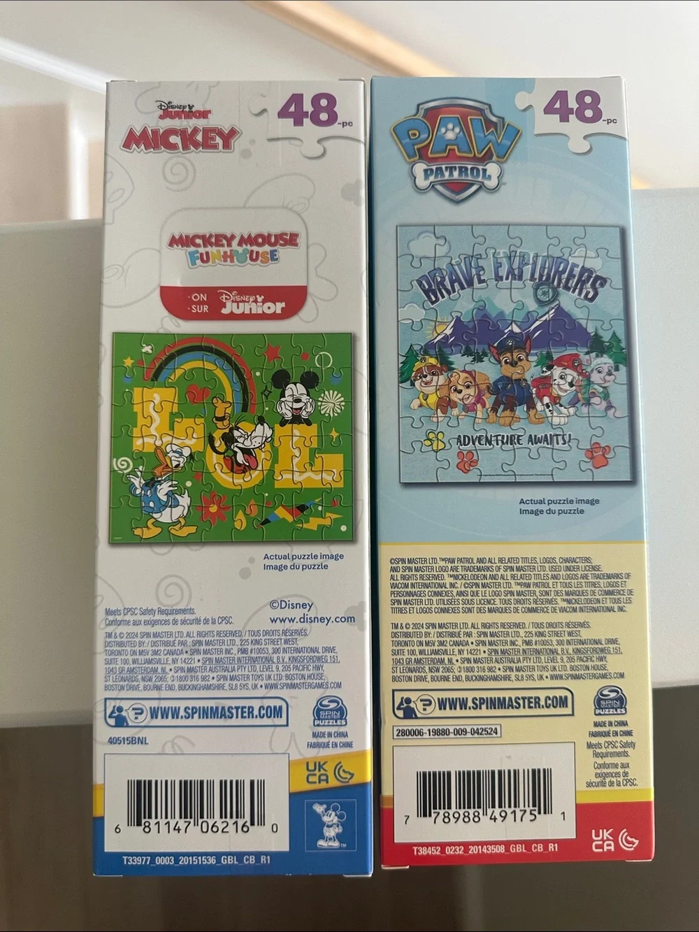 Set of 2 Puzzles - Disney Mickey and Paw Patrol - BNIB/Unopened